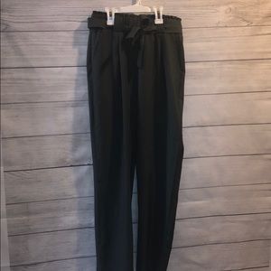 Trendy Gray Dress Pants High Waisted